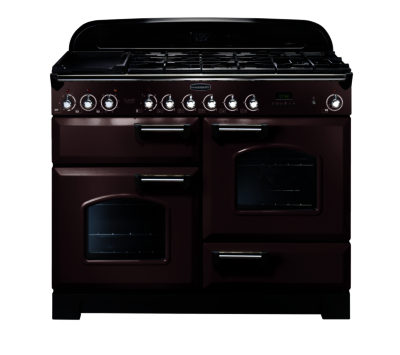 Rangemaster Classic Deluxe 110 Dual Fuel Range Cooker - Taupe & Chrome